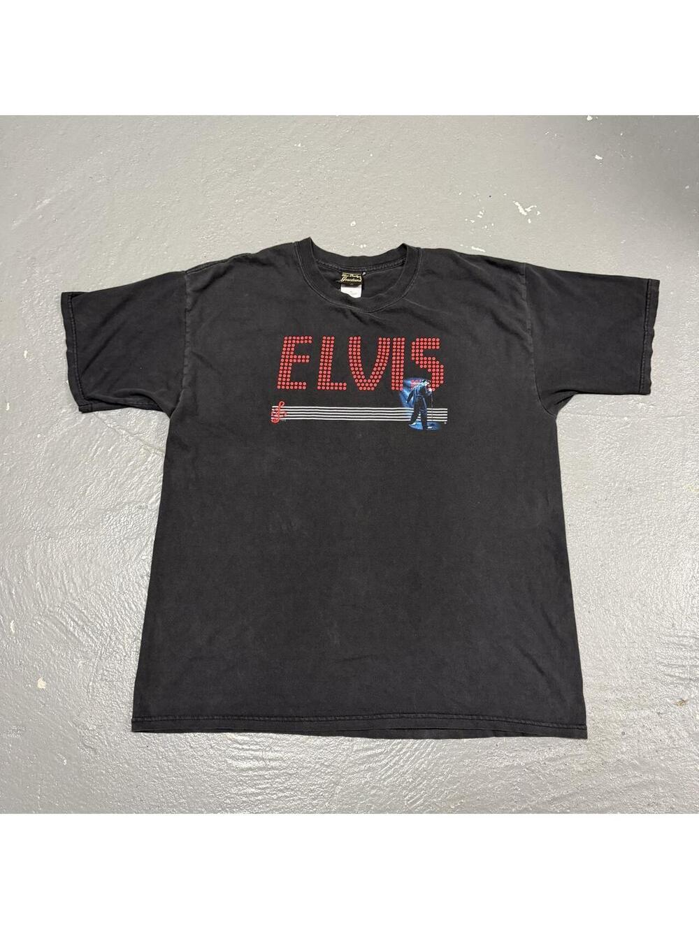 Vintage 1999 Elvis Presley Graceland Black Graphic T-Shirt